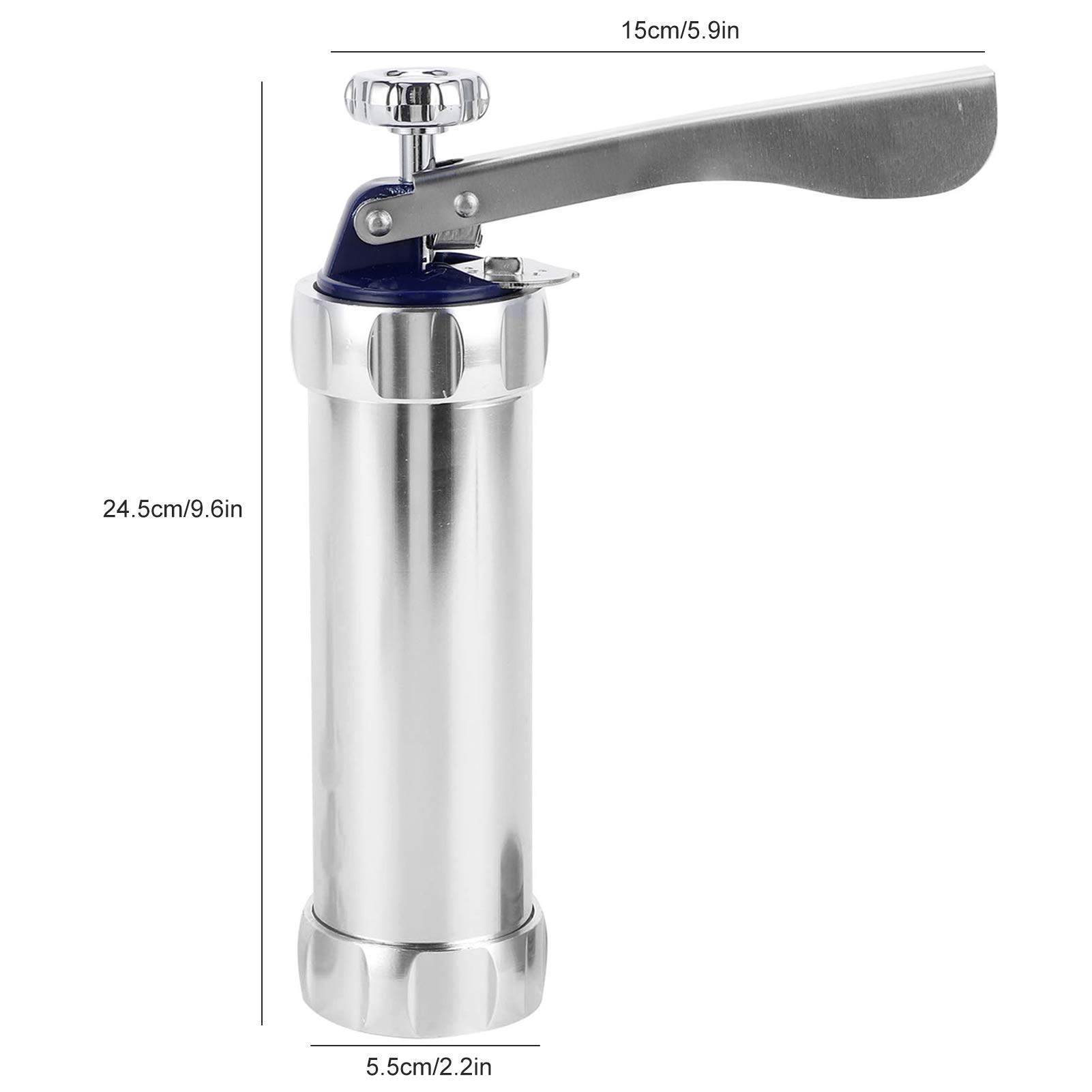 Cookie Press, Aluminum Alloy DIY Biscuit Press Maker Press Machine Bakeware Spritz Cookies Press Set with 20 Decorative Stencil Discs for Cookie Maker and Cake Icing