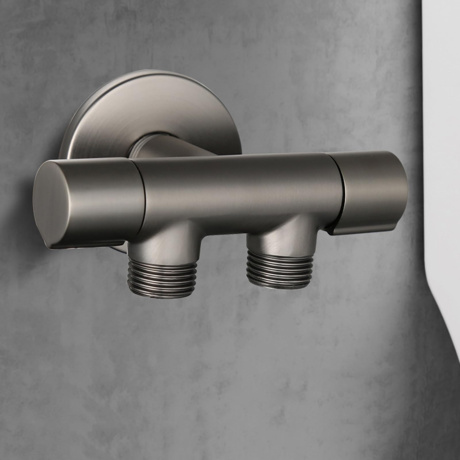 Doccetta per Bidet In Ottone Montaggio A Parete Solo Acqua Fredda | WC Collegabile con Doppia Uscita Adatto per La Pulizia Del Bagno,Grigio Canna Di Fucile