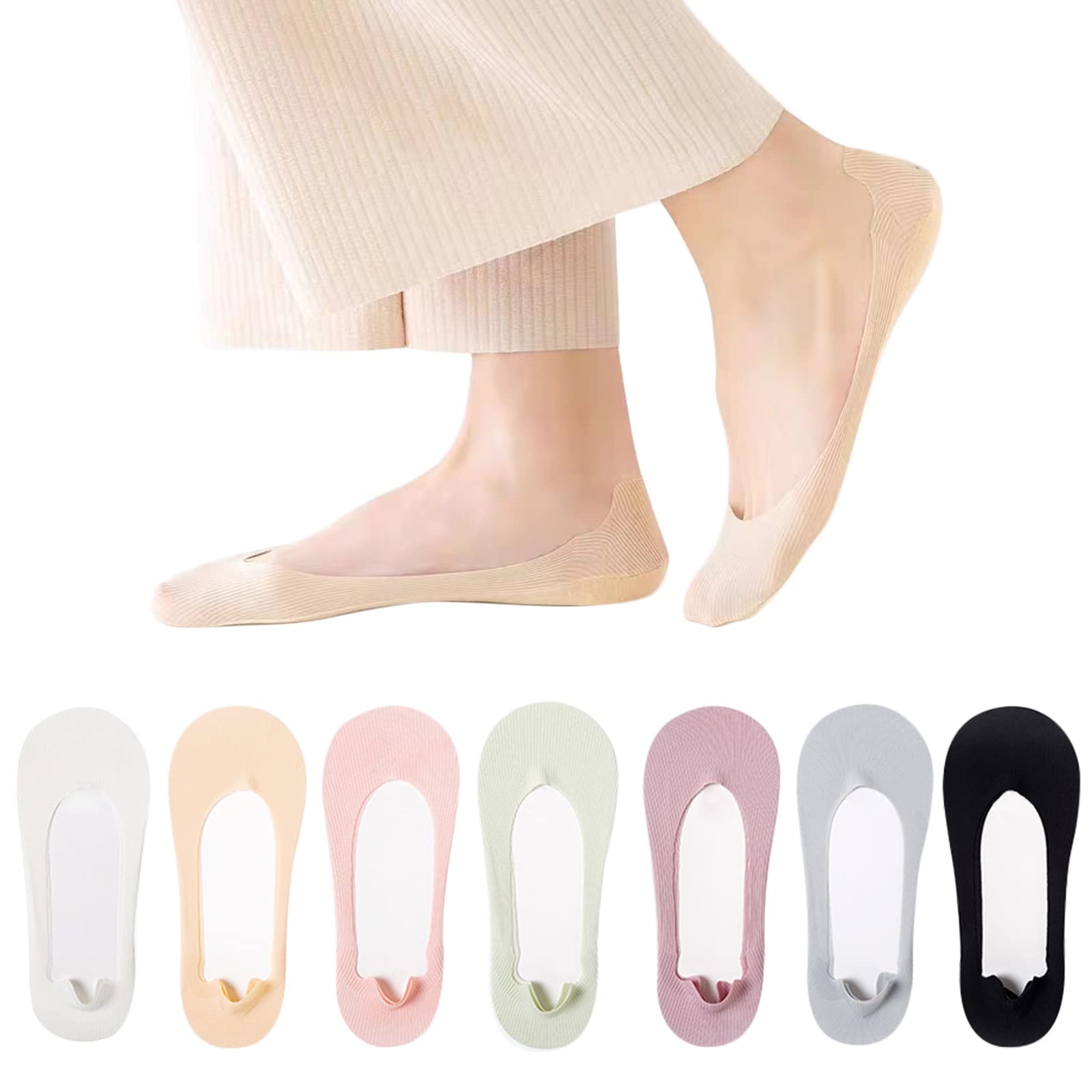 Poftik Women’s Cotton Ankle Length No Show Low Cut Socks Multicolor Free Size 5 Pair