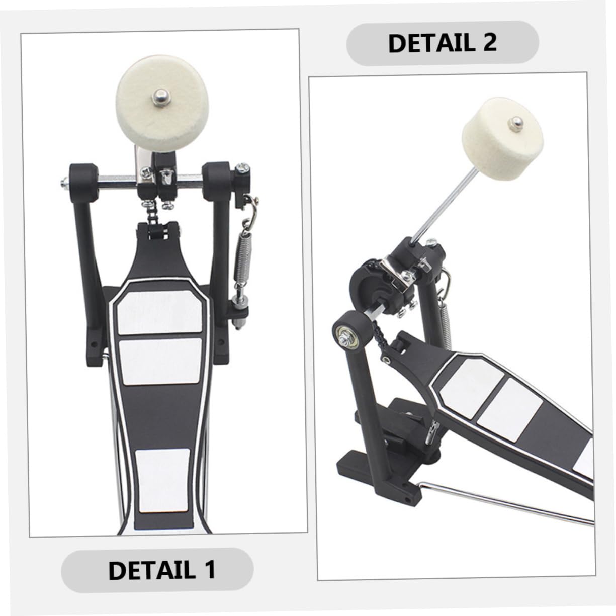 Totority Bass Drum Pedal Beater 2 Pack White Drum Set Pedal Accessory Heavy Duty Drum Kick Pedal Replacement Parts