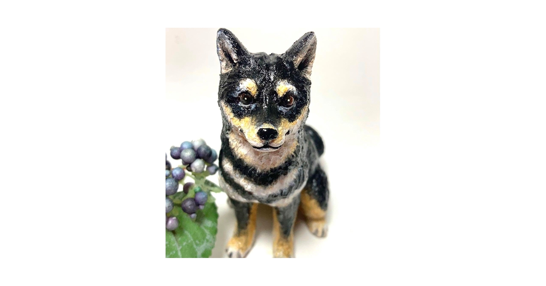 Amazon | 豆柴ちゃん黒豆柴柴犬犬人形アートドール陶器人形置物