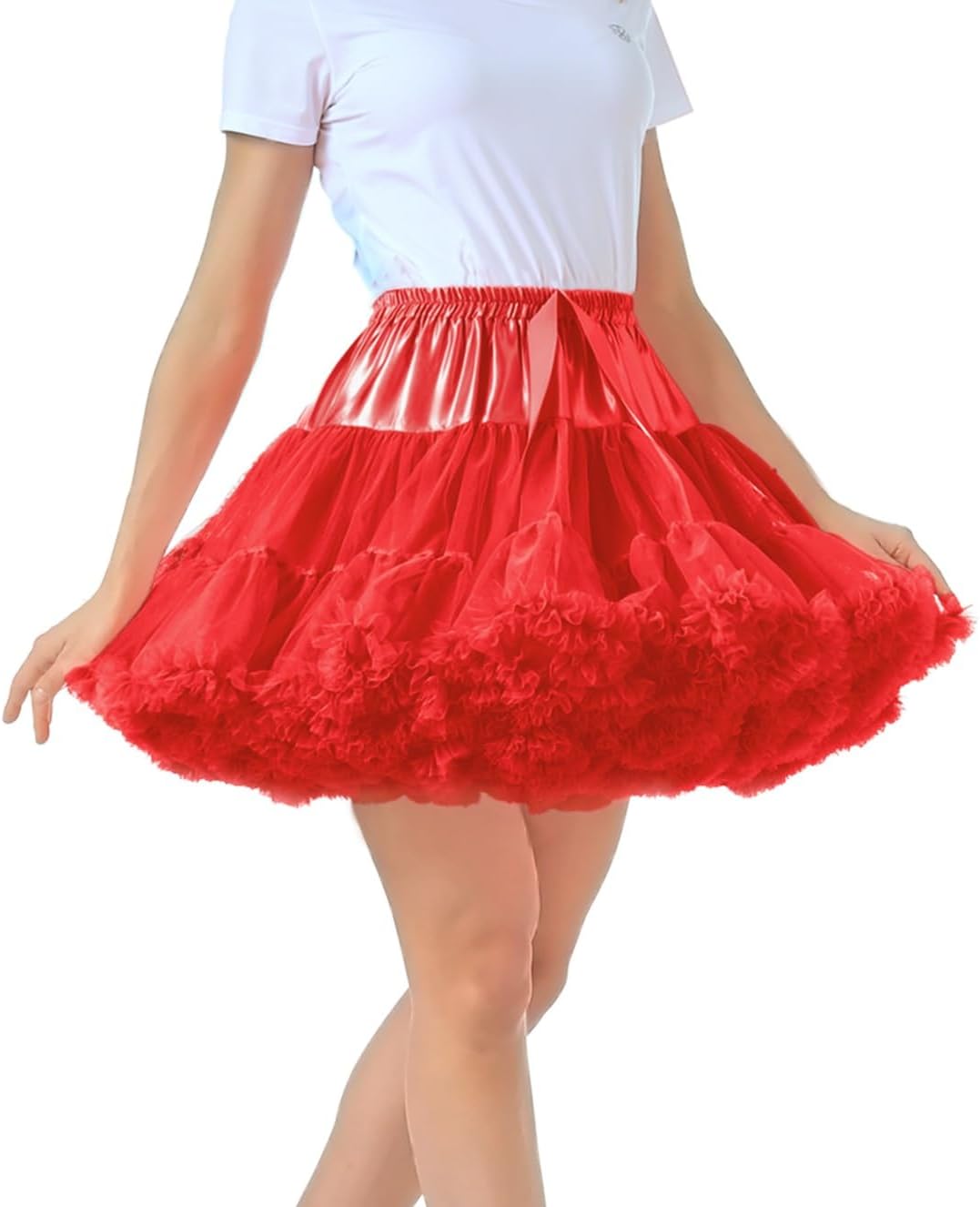 *daisysboutique* Women's High Wasit Petticoat Skirts Mesh Tulle Underskirt Ballet Tutu Crinoline Elastic Fluffy Rockabilly