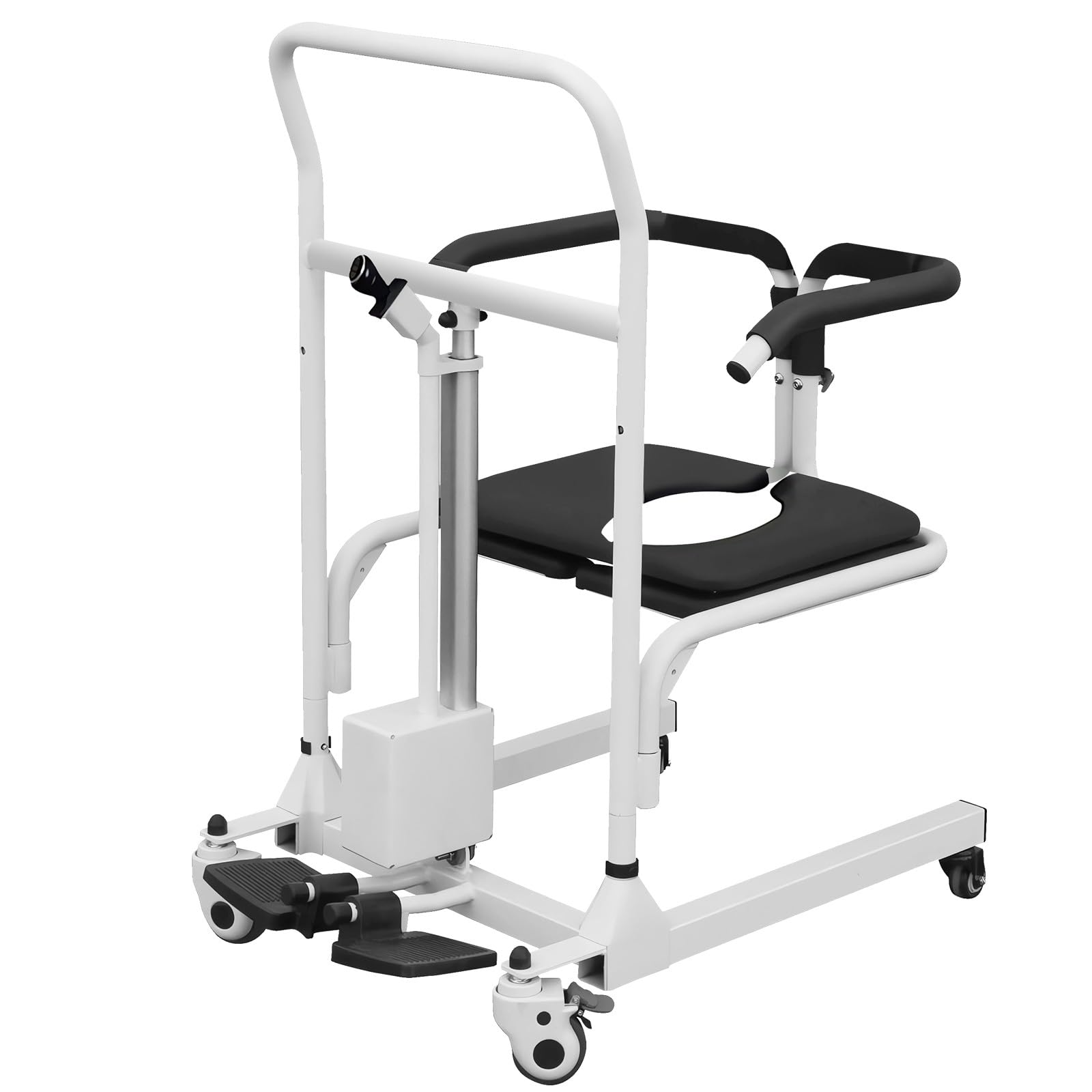 Podnośnik pacjenta domowego, 180° otwarty wózek inwalidzki do łazienki - nośność 200 kg, przenośny podnośnik wózka inwalidzkiego, krzesło transferowe do opieki nad osobami sparaliżowanymi
