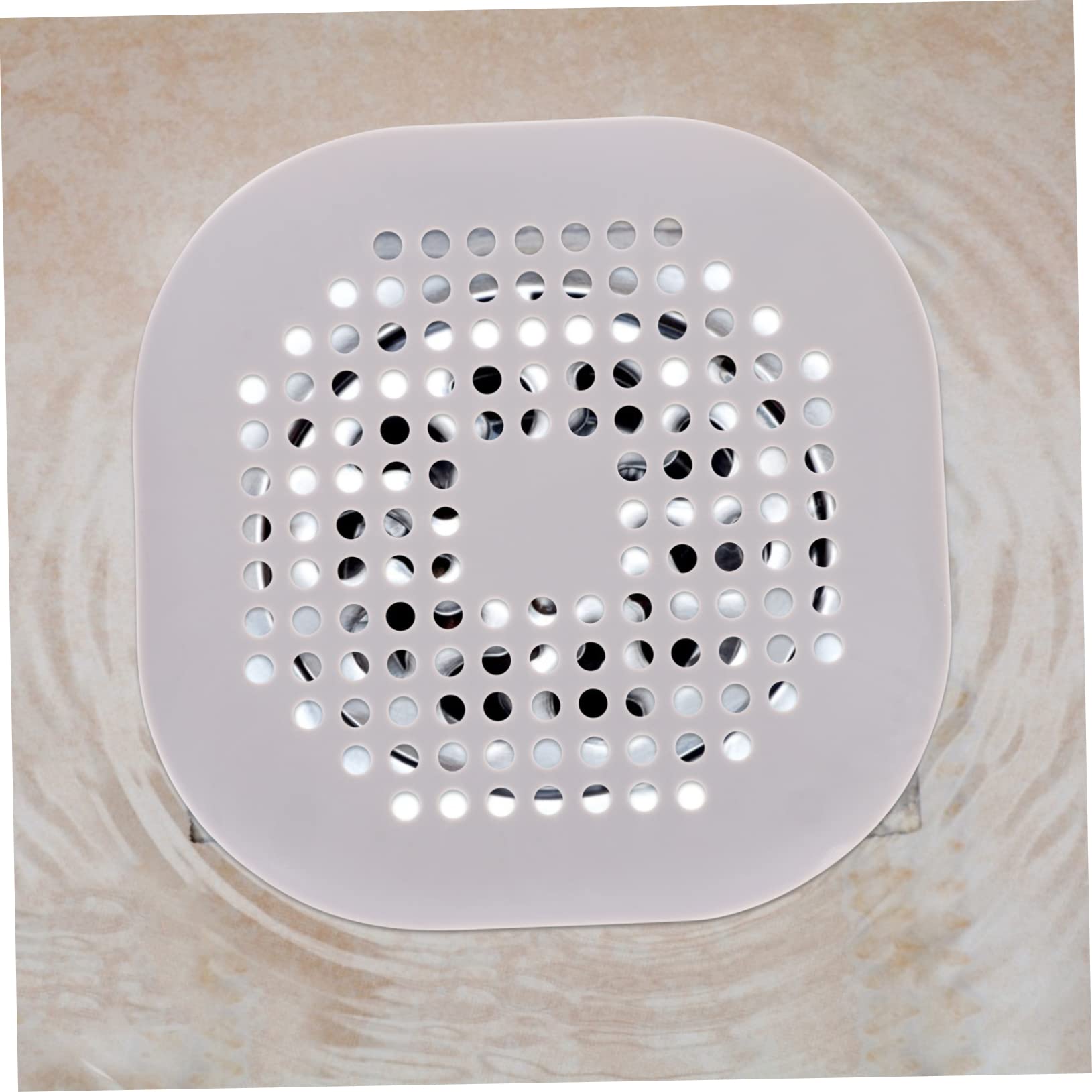 NUOBESTY 16 Teiliges Quadratisches Silikon Abflussfilter Flexibler Haarfänger für Dusche Badewanne Waschbecken Feines Filtersieb gegen Langlebig und Sicher für Haushalt Badezimmer