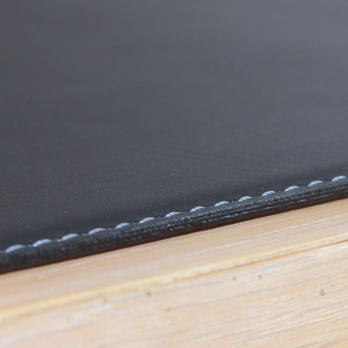 Dacasso Rectangular 17" x 12" Black Leatherette Placemat - Laptop Mat - Protective Mat