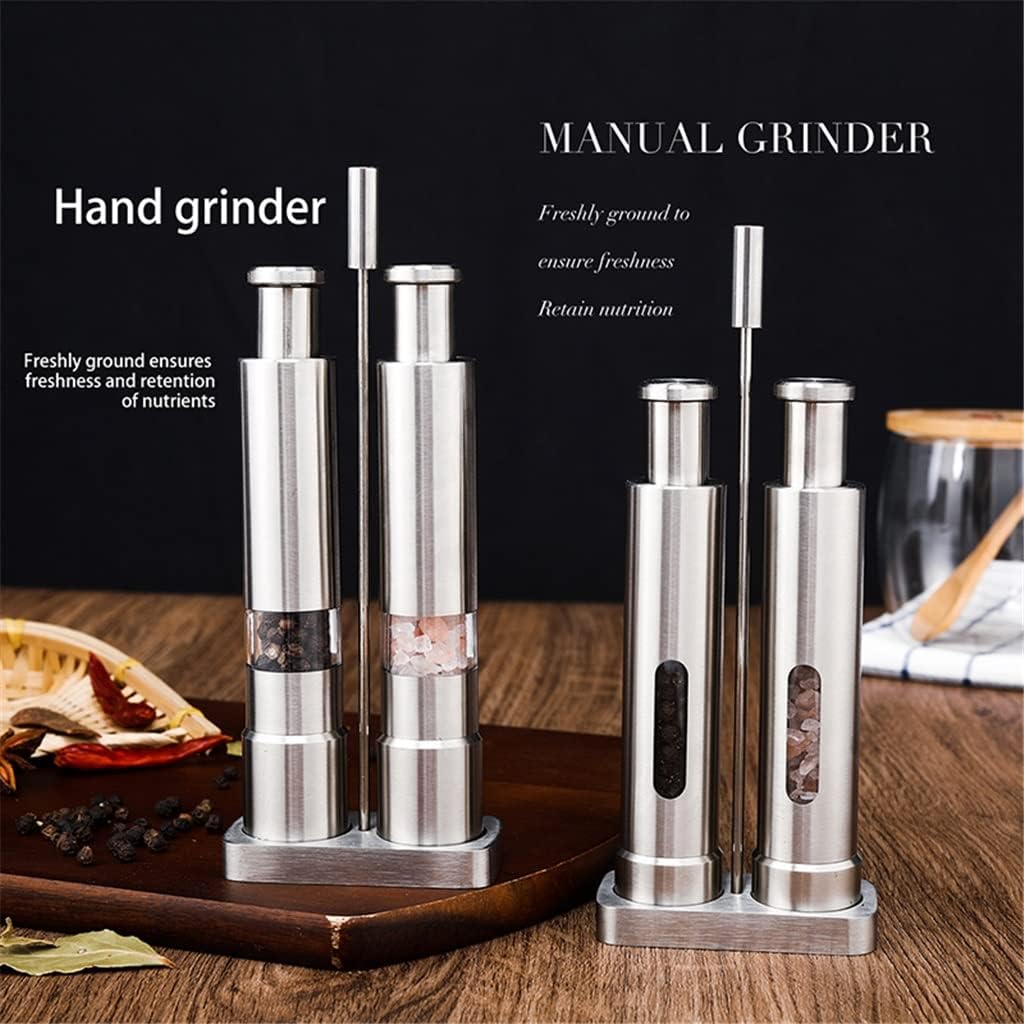 Manual Pepper Mill Salt Shakers Thumb Push -handed Grinder Stainless Steel Spice Sauce Grinders Stick Kitchen Tools