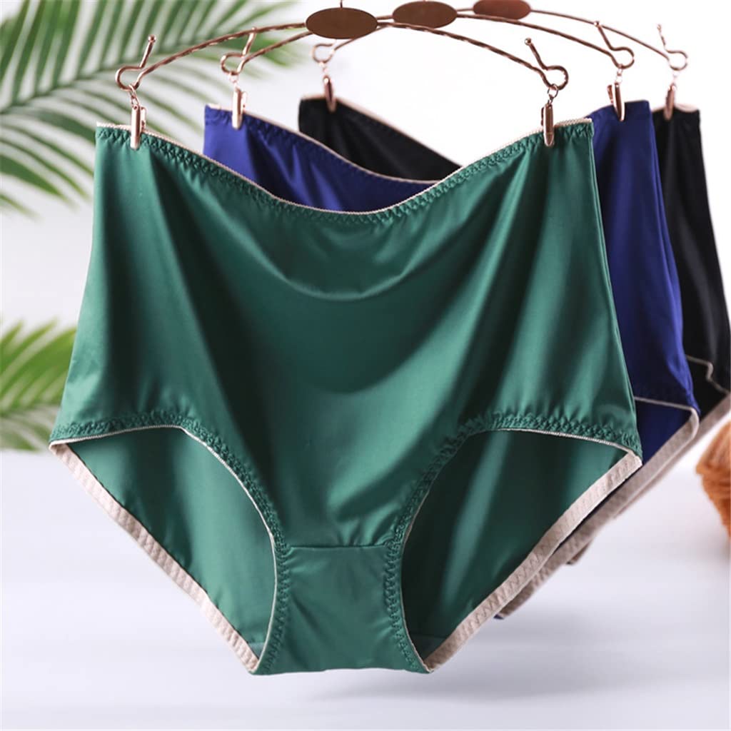 3er-Pack Nahtlose Höschen aus Satin, Übergröße, Dessous, Eisseide, ultradünne Sommerhöschen, Unterwäsche