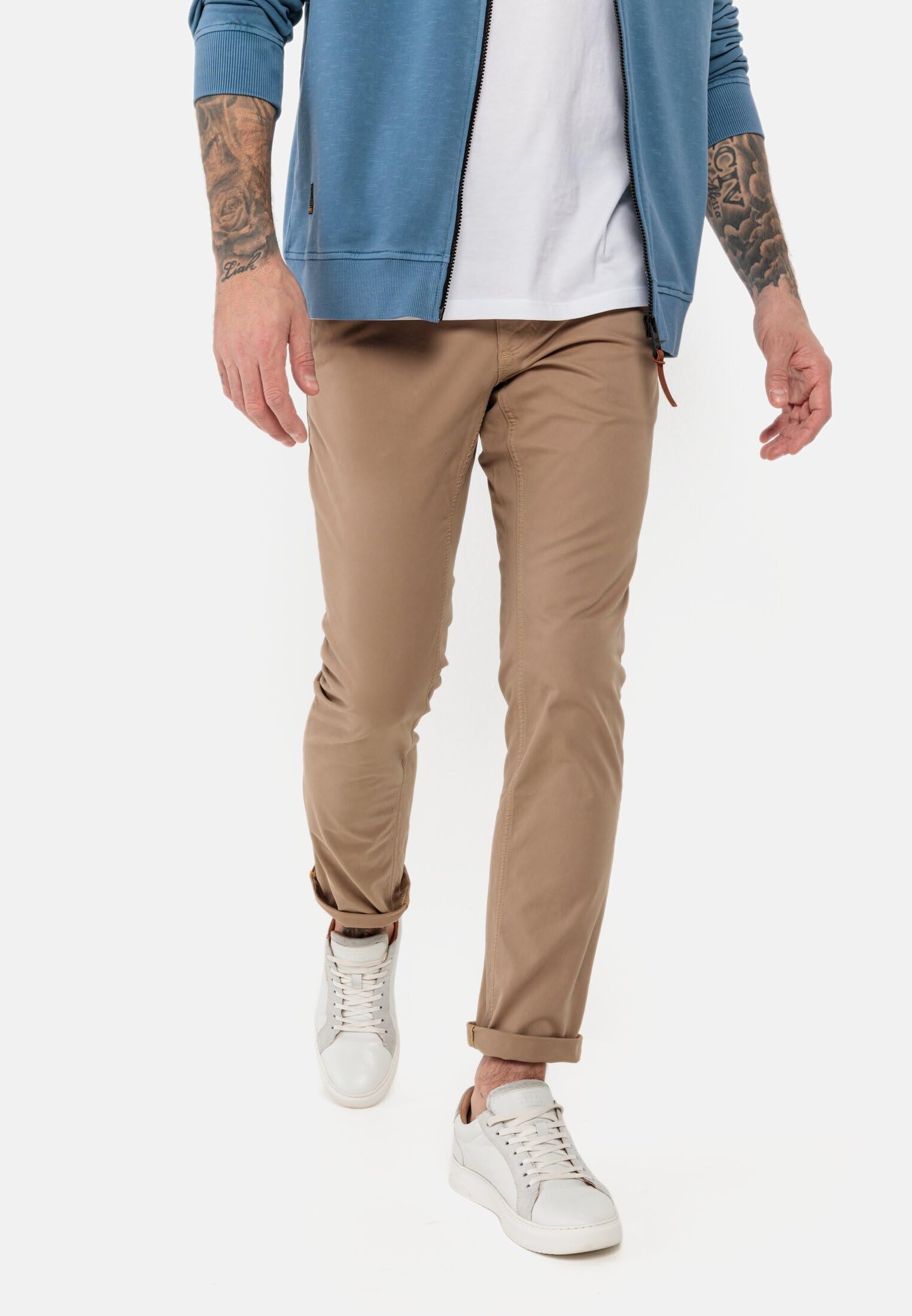 camel active Herren Stretch Chino Hose Regular Fit Houston Beige – Bild 5