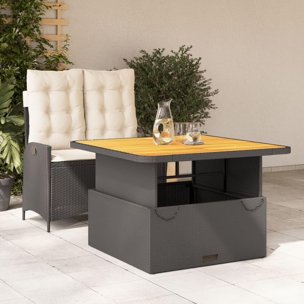 Salon de jardin polyrotin noir ajustable pour régler les problèmes d'espace extérieur