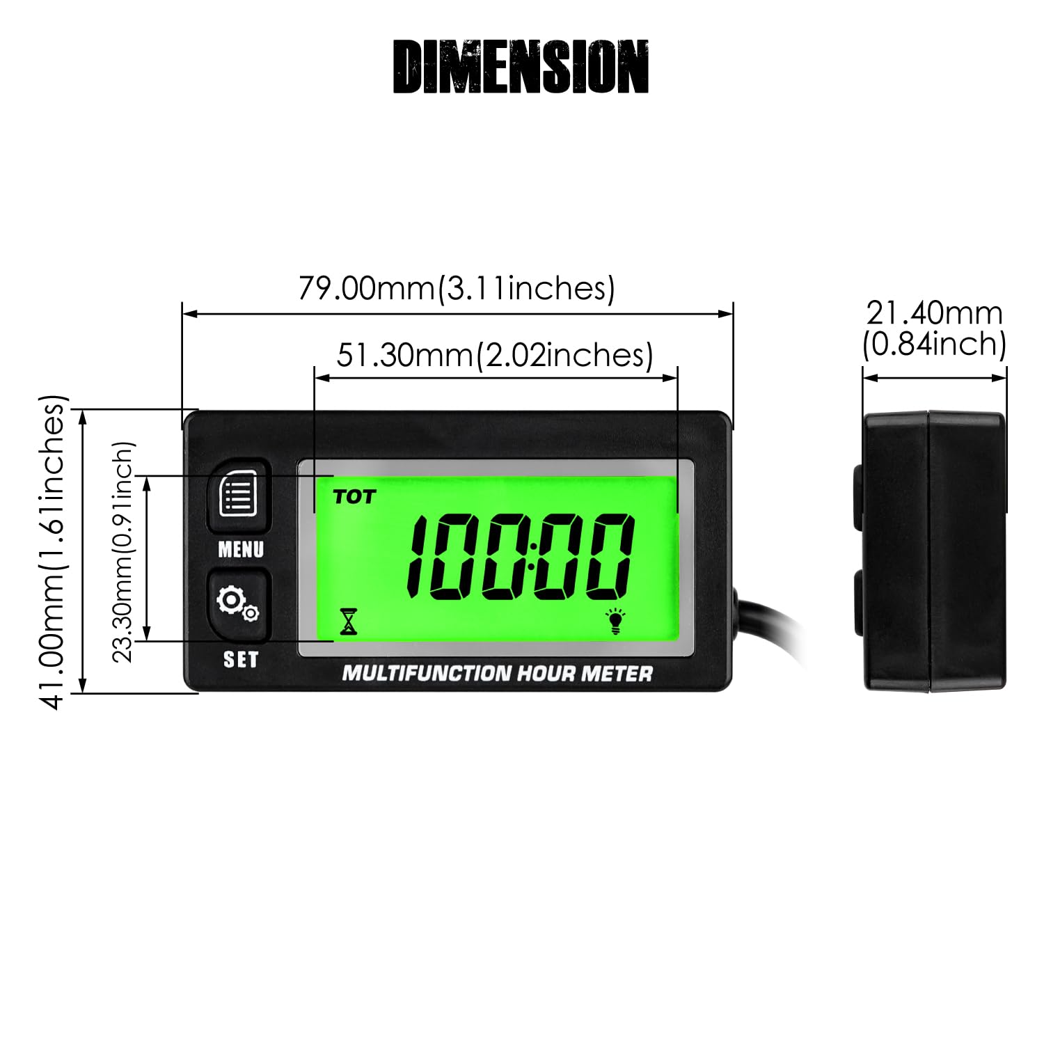 Multifunzione Hour Meter, Record Total Hours & IP65 Waterproof Design per Lawn Mower Tractor Generator Compressor