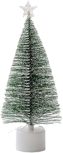 Mini árbol de Navidad artificial con luz LED para escritorio de mesa, decoración de Navidad para el hogar, árbol de Navidad