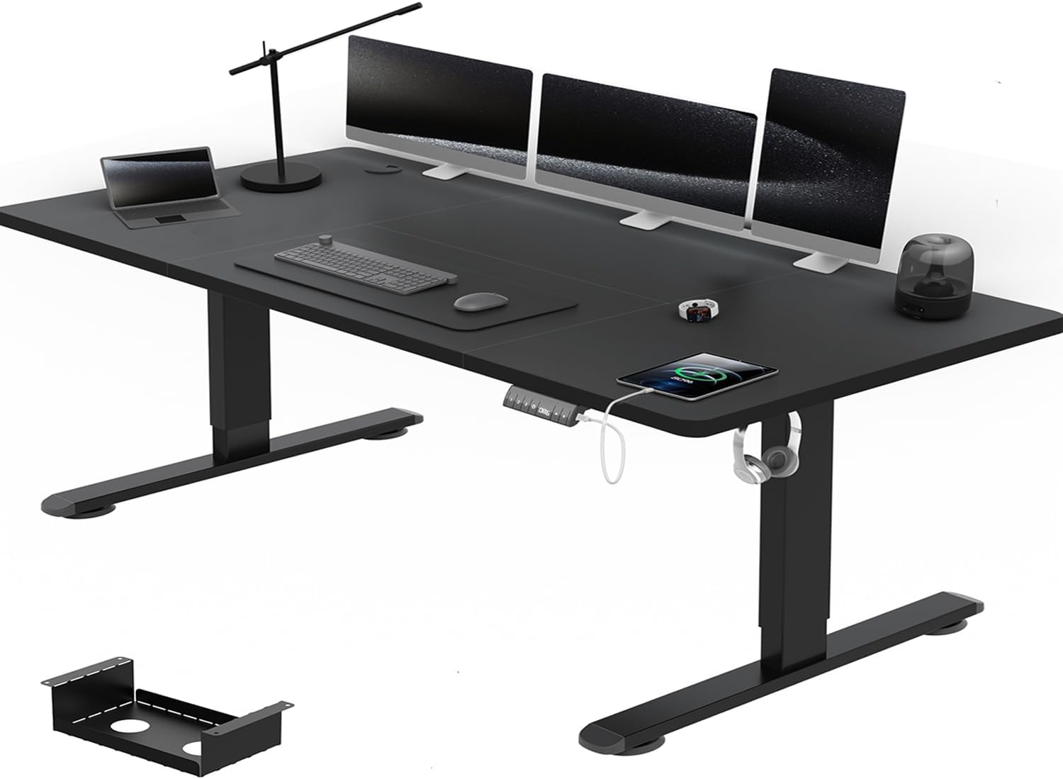 Product image of Airfish Escritorio Elevable Electrico 140x80, Mesa Escritorio Elevable con Alerta de Sedentarismo, Escritorio Ajustable en Altura con Control de Memoria, Mesa de Oficina Elevable, Negro