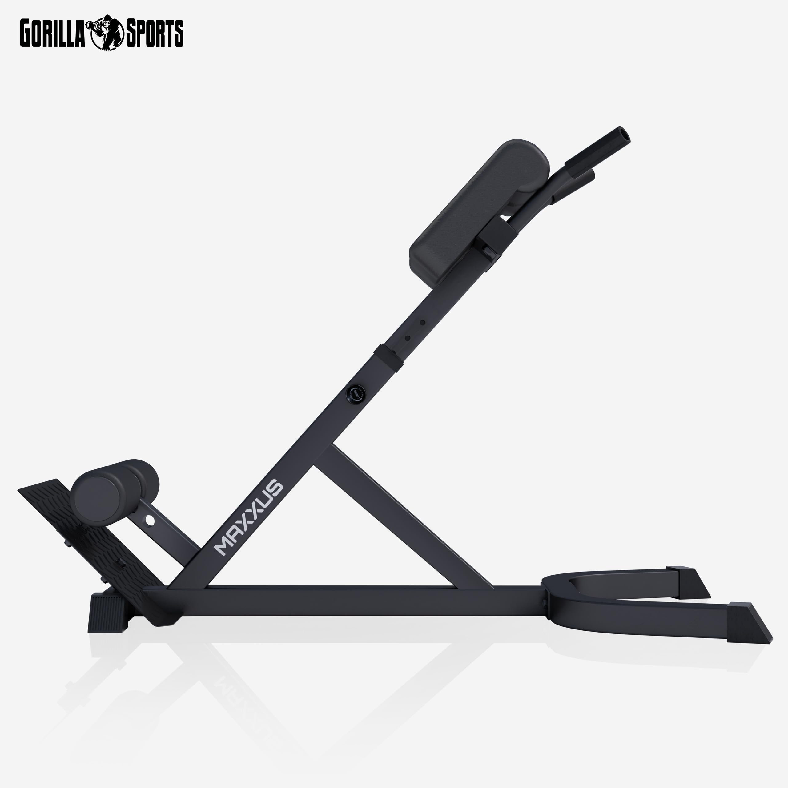 MAXXUS Panca Romana Palestra – Panca Hyperextension, Panca Addominali Regolabile – Struttura Robusta in Acciaio – Imbottiture Extra Spesse – Attrezzi Palestra Casa per Schiena, Core e Glutei, Home Gym
