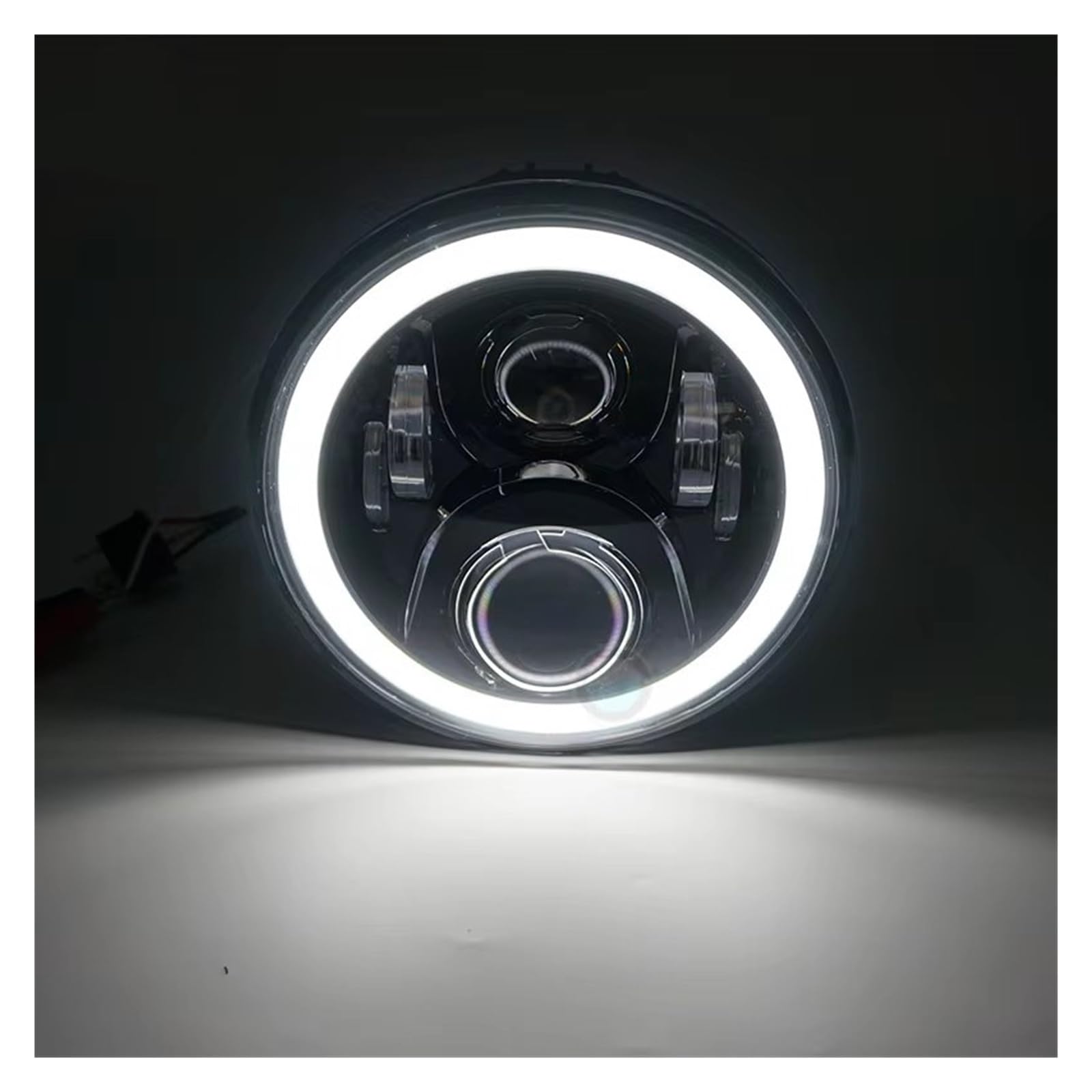 Phare Avant Moto Phares Avant LED 7 Pouces À Halo Complet Moto pour CB 400 500 1300 Hornet 250 VTR 250 LED Phares Avant