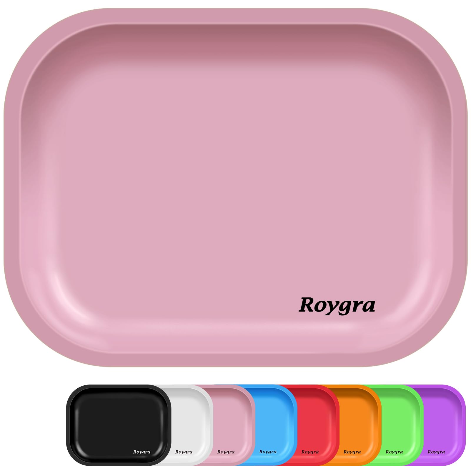 roygra Rolling Tray, Metal Decorative Display Tray, Tabletop Storage Tray