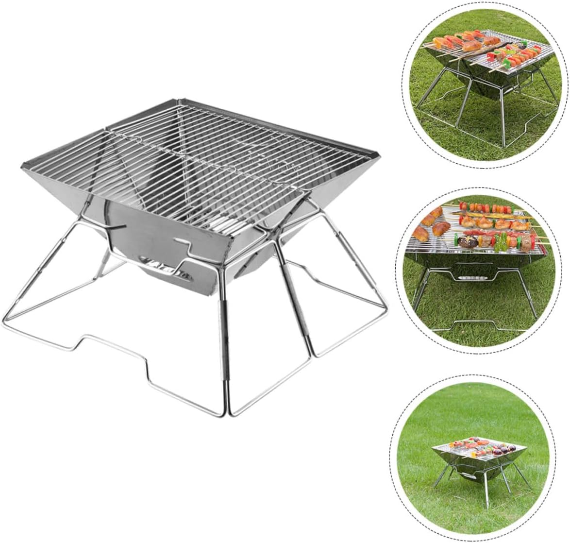 Portable Folding Camping Grill Wear-resistant and Use Barbecue Grill with Air Circulation Design Outdoor Bbq Stove for Hiking Bonfire and Camping Activities