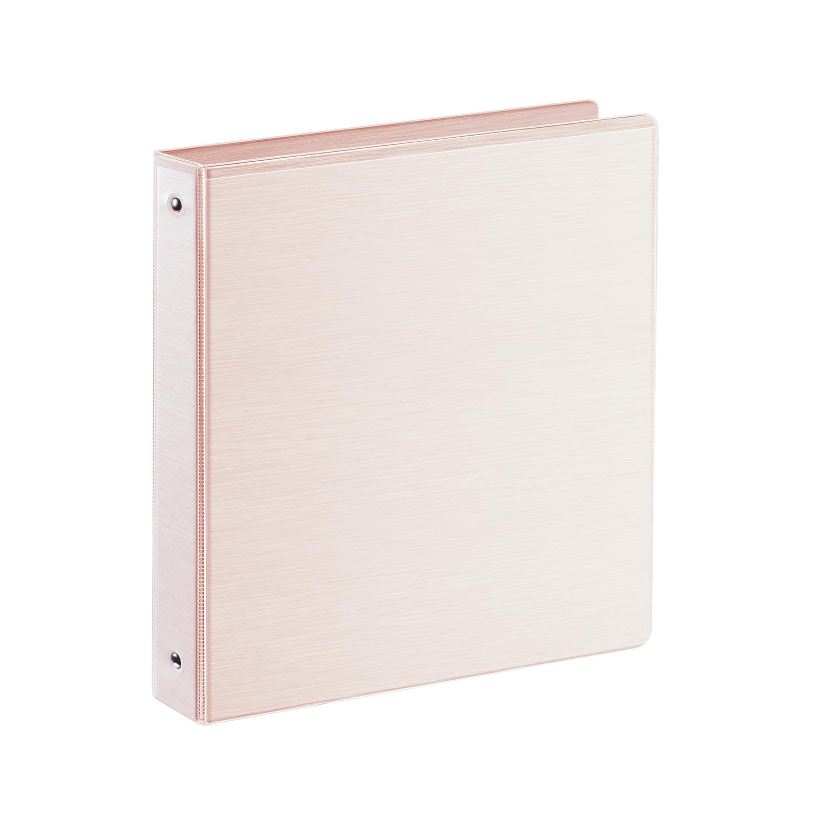 SUIN 1 Inch 3 Ring Binder, Clear 1'' View Presentation Binders with 2 Pockets, Fits 8.5 x 11 Letter Size, Durable Polypropylene, Non-Stick &amp; PVC-Free for School, Office &amp; Home (Brushed Pink)