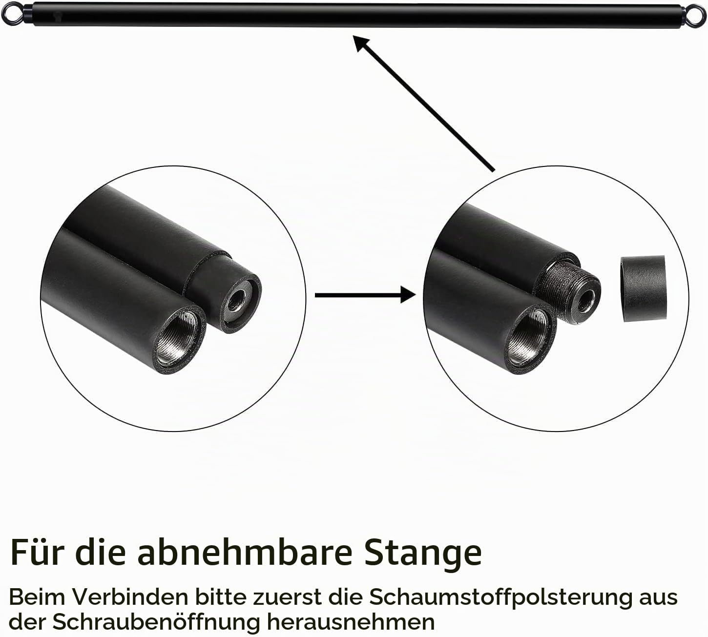 INNSTAR Portable Home Gym, Verstellbares Widerstandsband mit Stange und Kniebeugen-Bändern für Heimtraining, Bankdrücken Brusttrainer Resistance Band Set für Brust, Arm, Beintraining