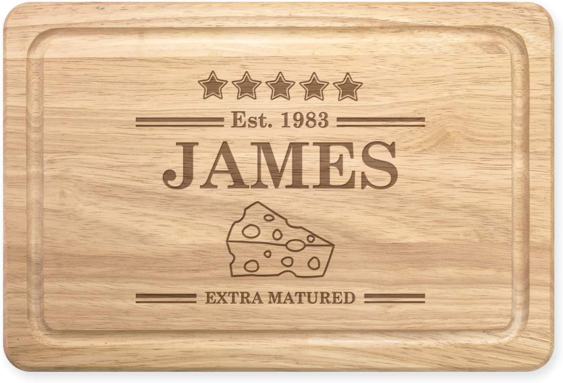 Personalised Custom Name Extra Matured Rectangular Wooden Chopping Cheese Board