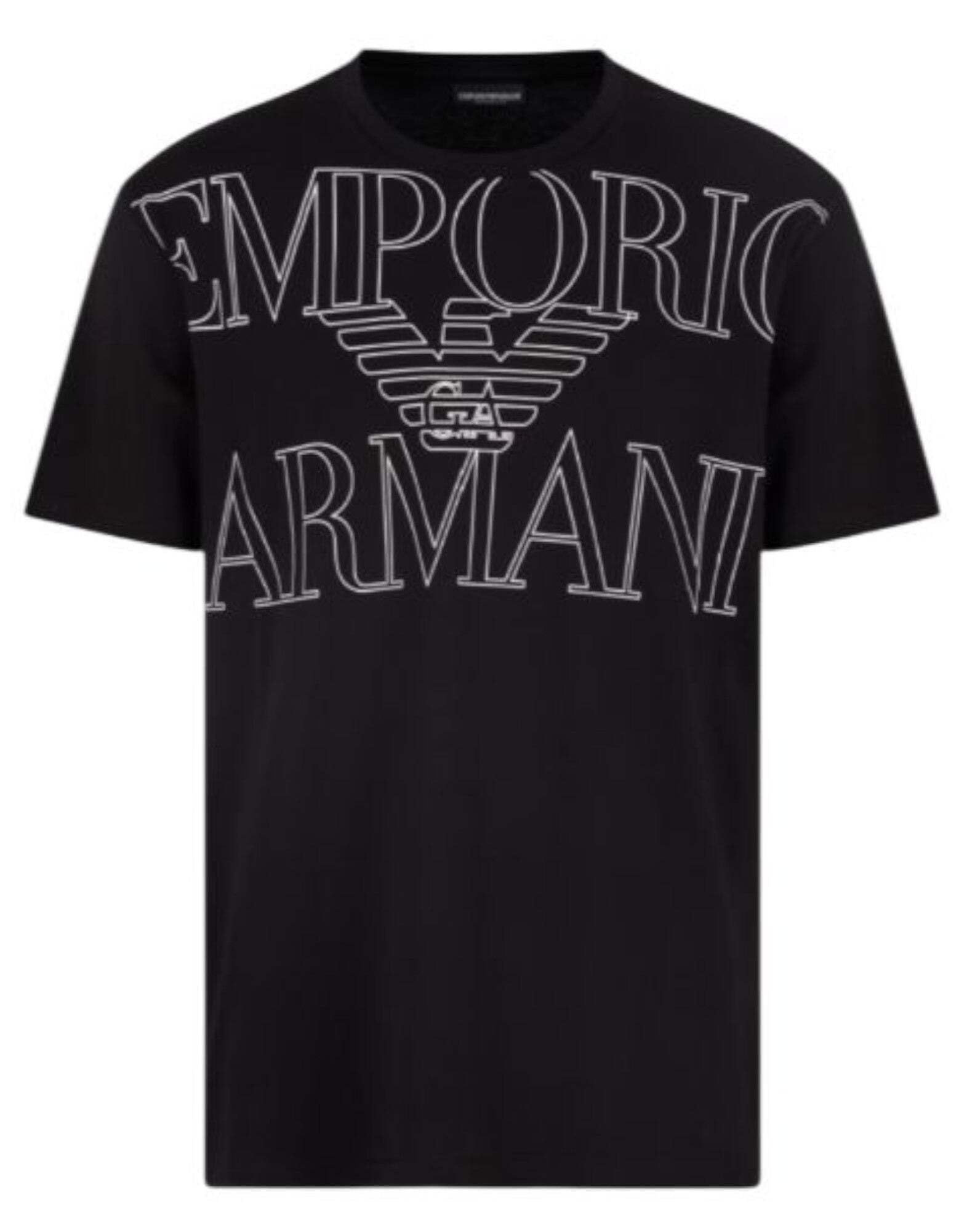 EMPORIO ARMANI Men's Round-Neck T-Shirt, Black, XXL