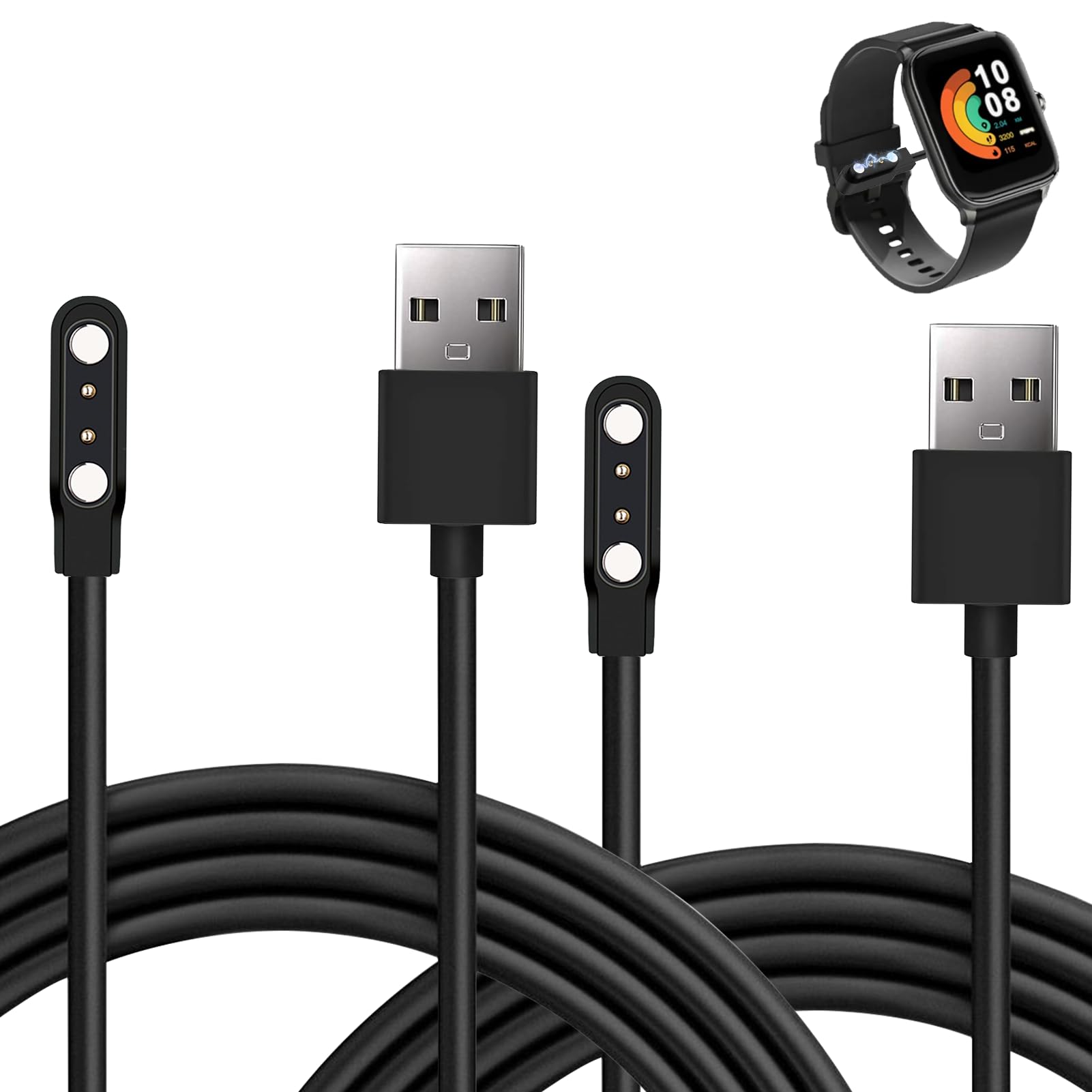 2 Pièces Chargeur Montre Connectée Universel pour Hommes et Femmes en Occasions Daily Usage, Compatible avec Large Gamme