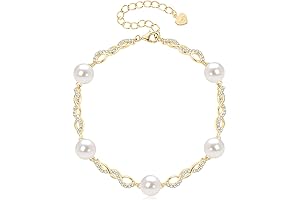 Gorgeous Infinity Pearl Bracelet for Women: Sterling Silver with Gold Plating and Freshwater Cultured Pearls