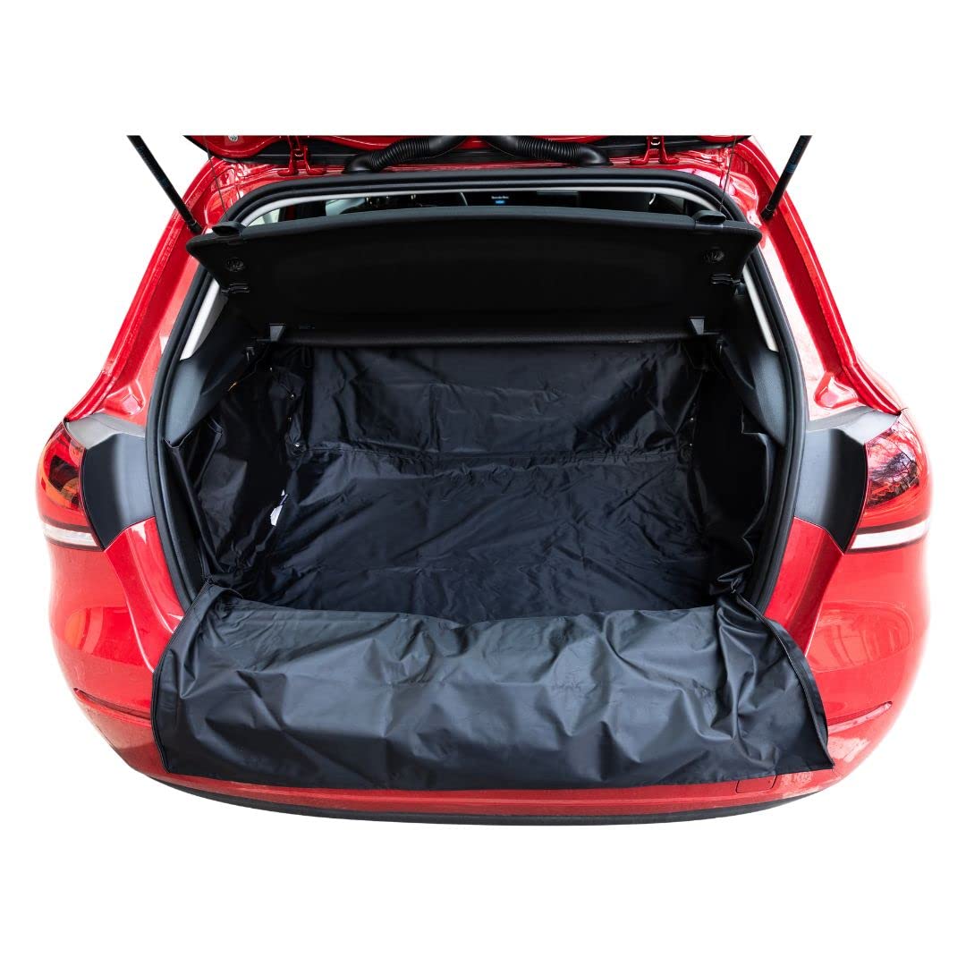 P1 Autocare Car Boot Liner for Dogs Universal Waterproof Car Boot Cover with Bumper Flap, Easy to Clean Heavy Duty Material Boot Protector, Fits Cars, 4x4, Estate, Trucks, Hatchback, SUV in Black