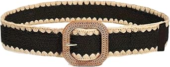 Womens Braided Belt Fashion Boho Web Belts Raffia Travel Casual Thick Summer Beach