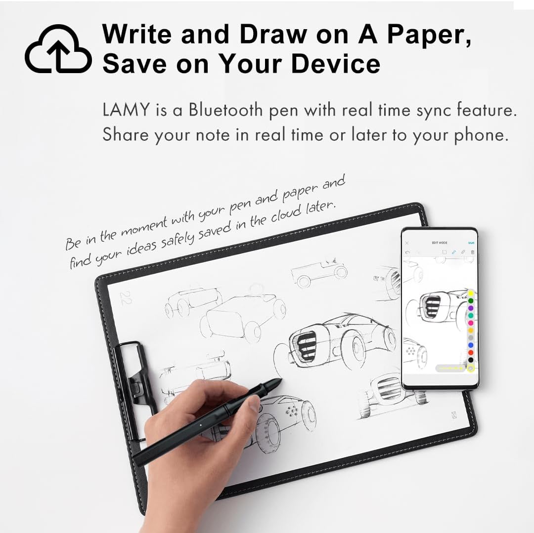 Lamy Safari All Black ncode Bundle by Neo Smartpen for Android, iPhone and Laptop | Digitize Handwriting | Bluetooth Real Time Sync, Handwriting to Text Transcription