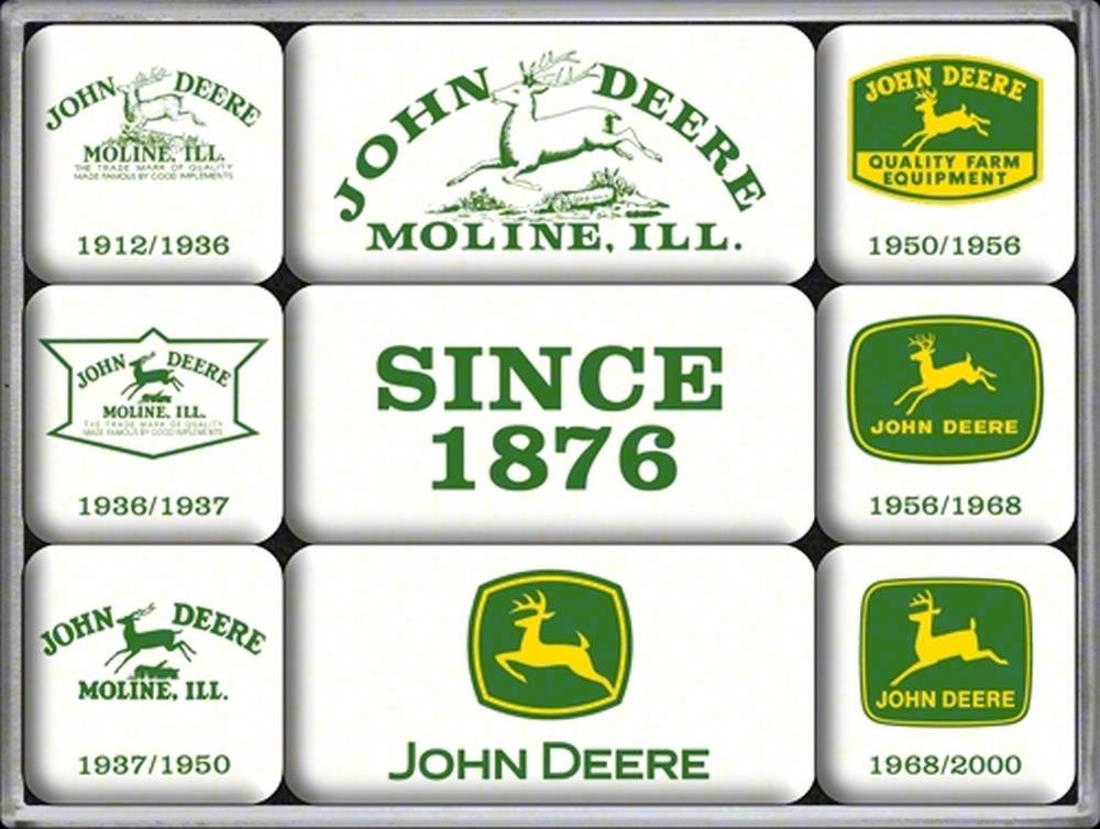 Nostalgic-Art Multicolor 83025 John Deere - John Deere Since 1876, Magnet Set (9Pcs)