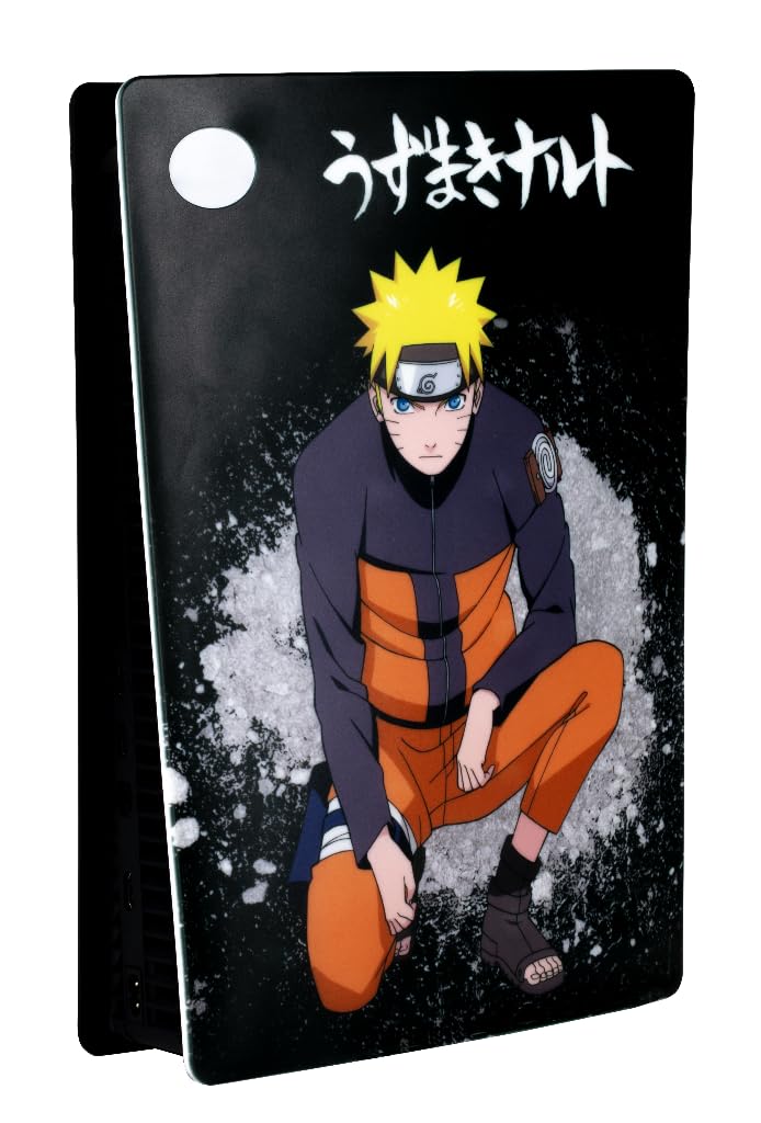 Konix Naruto Shippuden Protective Front for PS5 Console, Silicone, Shockproof, Scratch-Resistant, Naruto Motif, Black