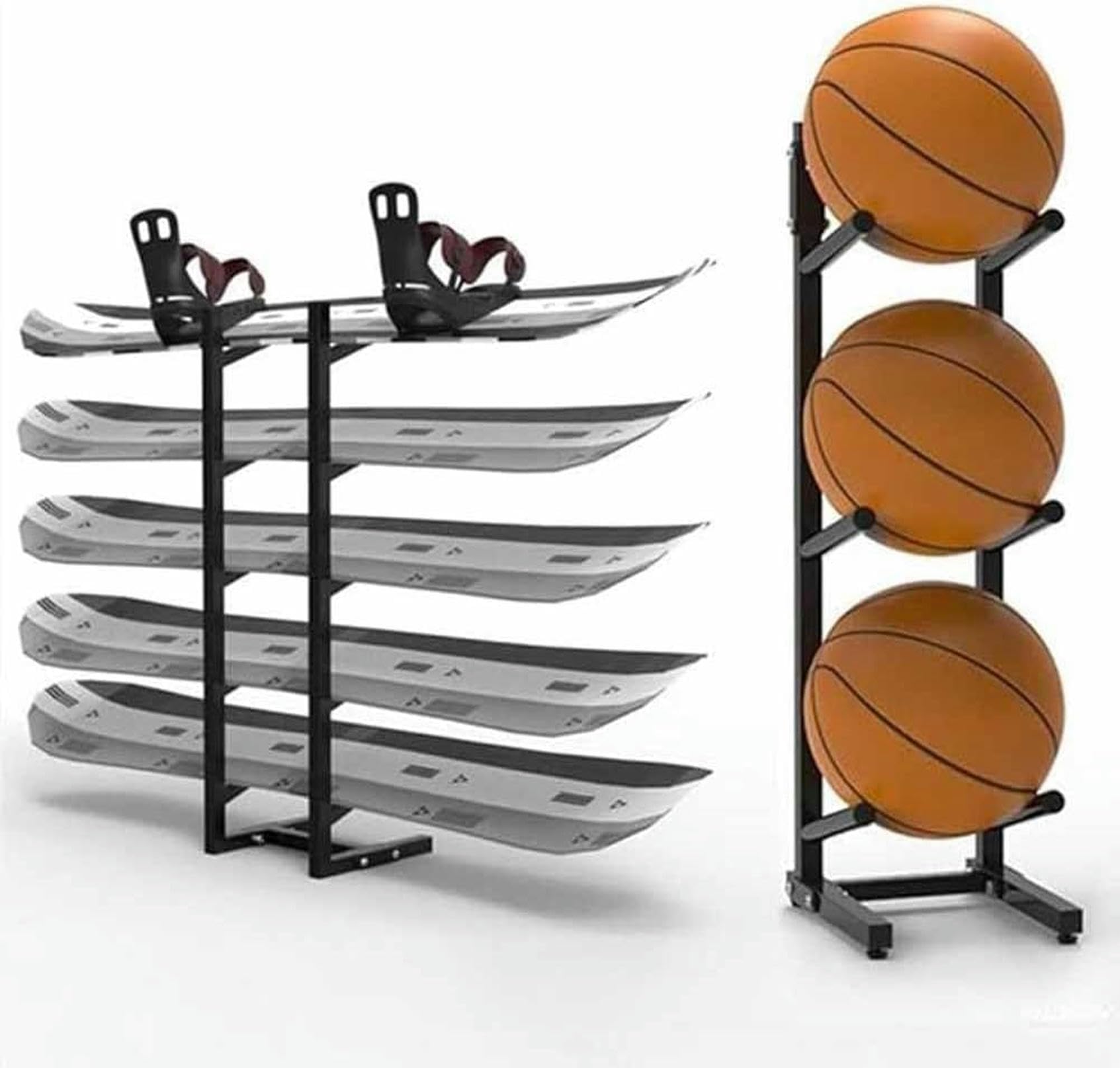 Support de planche à neige et support de ski, organisateur de salle de sport à domicile, présentoir de rangement pour tapis de sport, pour skis, scooters, planches à neige – Gain de place dans le