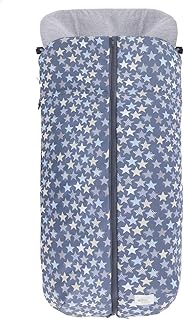 Kiwisac Saco Carrito Trendy Casual Stars | Saco para Silla de Paseo Universal Invierno, Algodón, Nubes Gris, 94 x 45 cm