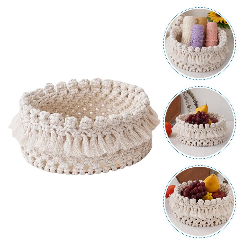 Aufbewahrungskorb aus Baumwollseil, Beige, Schlichte Form