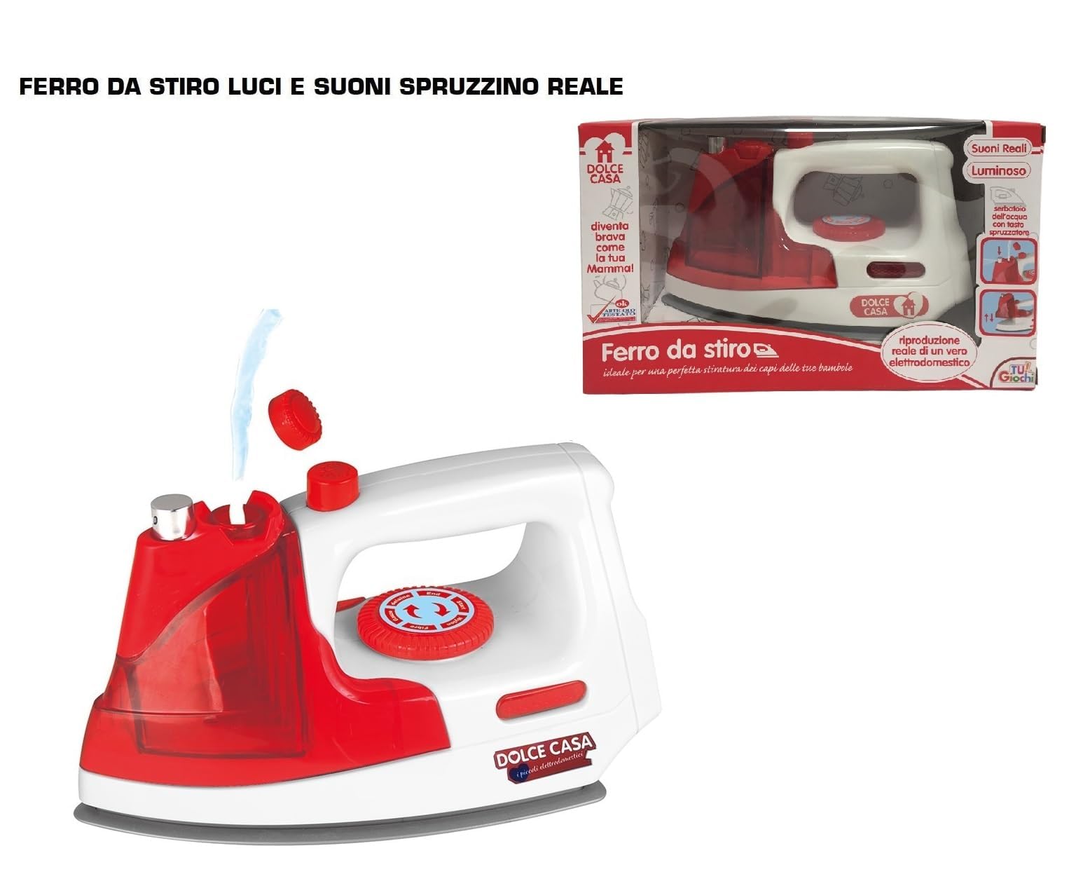 Bügeleisen Spielzeug mit Licht Sound Sprühen Wasser Set zum Bügeln Spielzeug Bügeleisen für Kinder Bügeln mit realistischen Effekten Dampf Effekt Echte Effekte