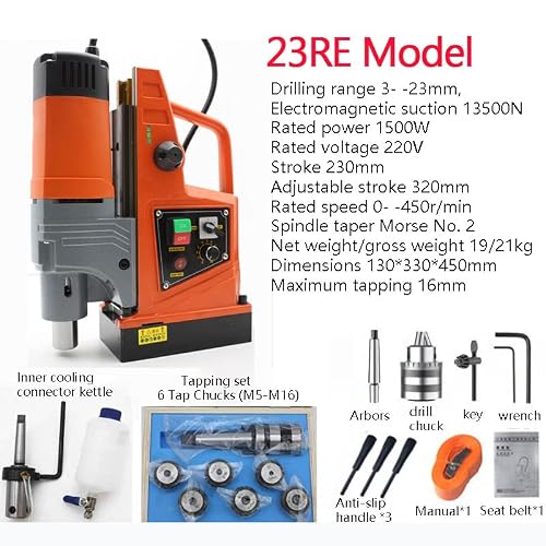Foto von Magnetbohrmaschine Magnetfußbohrmaschine Magnetsaugbohrmaschine Tischbohrmaschine Vorwärts Rückwärts Elektrische Bohrmaschine Spiralbohrmaschine Bohren (Color : Package 6, Size : Type)