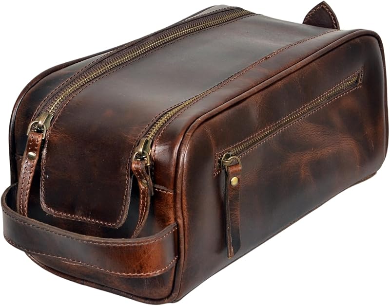 Necessaire de couro para produtos de higiene, conjunto de viagem com 4 peças MILITARIA STUFFS