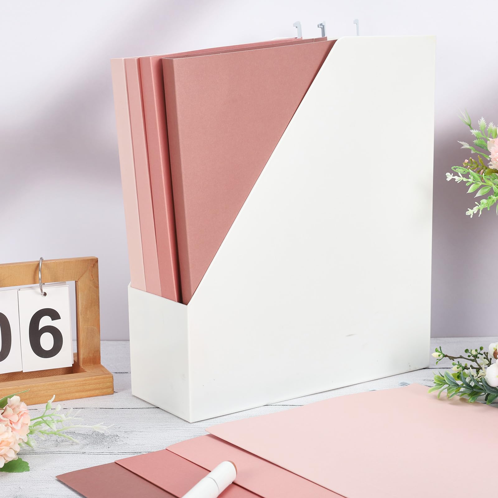 Whaline Hängemappen, Briefgröße, 4 Farben, Rosa, mit Register, für Zuhause, Büro, Klassenzimmer, 23,6 x 31,8 cm, 36 Stück