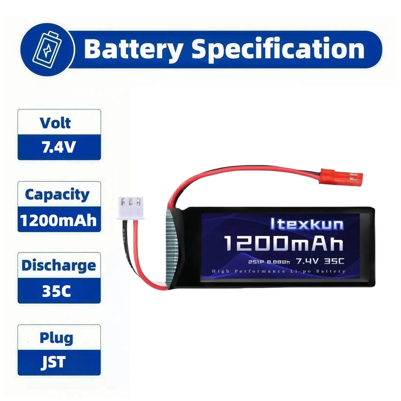 2 PCS 7.4V 1200mAh Li-po Battery 803063 jst Plug with Charger for Yizhan X6 RC Drone UDI UD1601 UD1602 Pro Fisca Cheewing 1/16 Scale RC Truck Battery