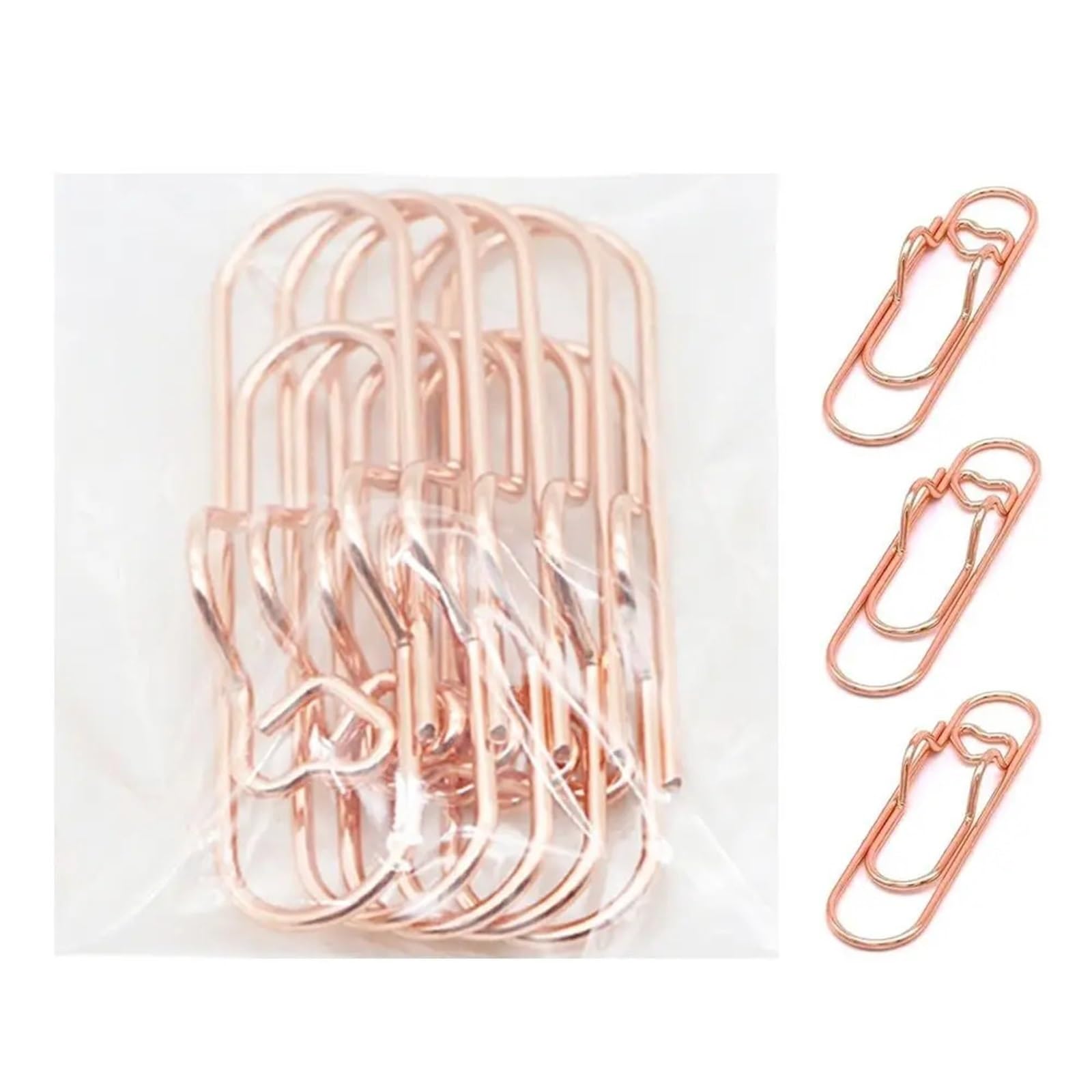WonJoxel Pen Clip 30PCS Creative Metal Pen Holder Clip DIY Photo Memo Bookmarks Stationery Ticket Pagination Mark for Notebook Journal and Planner Vintage Brass Eff(Rose gold)