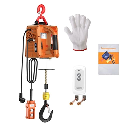 Cabrestante de elevación eléctrico 3 en 1, grúa portátil, altura de elevación de 1100 libras y 25 pies, manual/cable/control remoto, protección