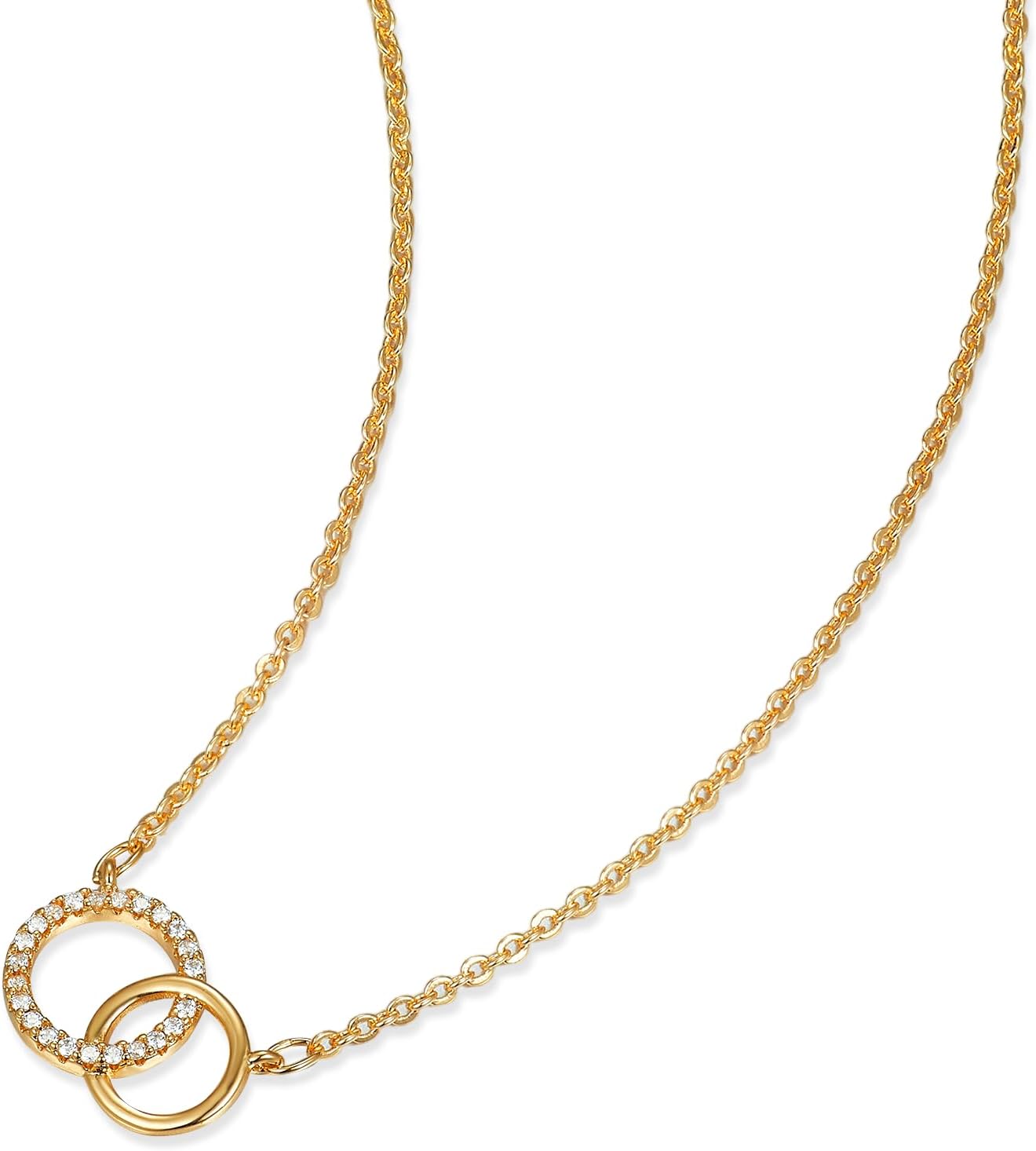 18K Gold Plated Necklace for Women,Adjustable Minimalist Pendant with Cubic Zirconia,Valentines Gift for Her,Wife,Girlfriend - Image 2