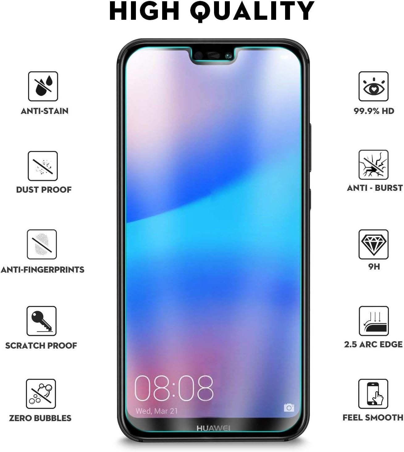 Protège écran XEPTIO Huawei P20 Lite verre trempé vitre