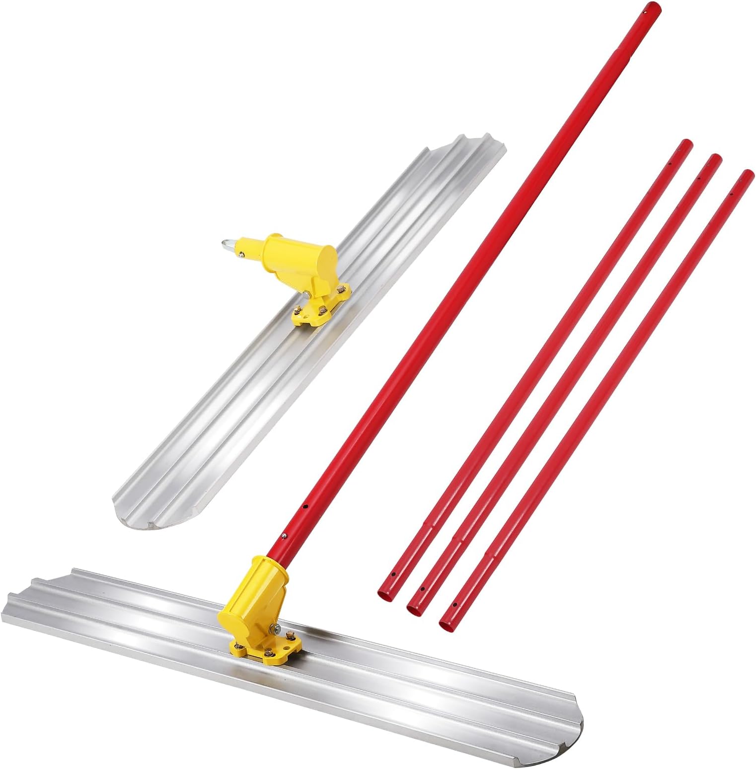 48x8" Concrete Float, Bull Float Magnesium Aluminum Alloy Float Tool Kit, 3×Concrete Float Handle, Adjustable Concrete Tools Finishing Surface Smoothing for Road and House Construction