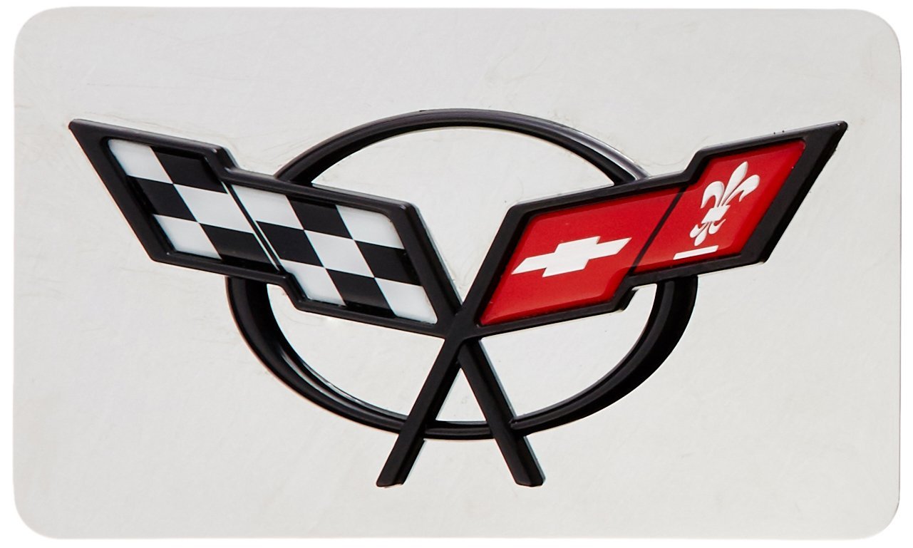 Buy Corvette C5 Mirror Metalliac Exhaust Plate Cross Emblem Logo by