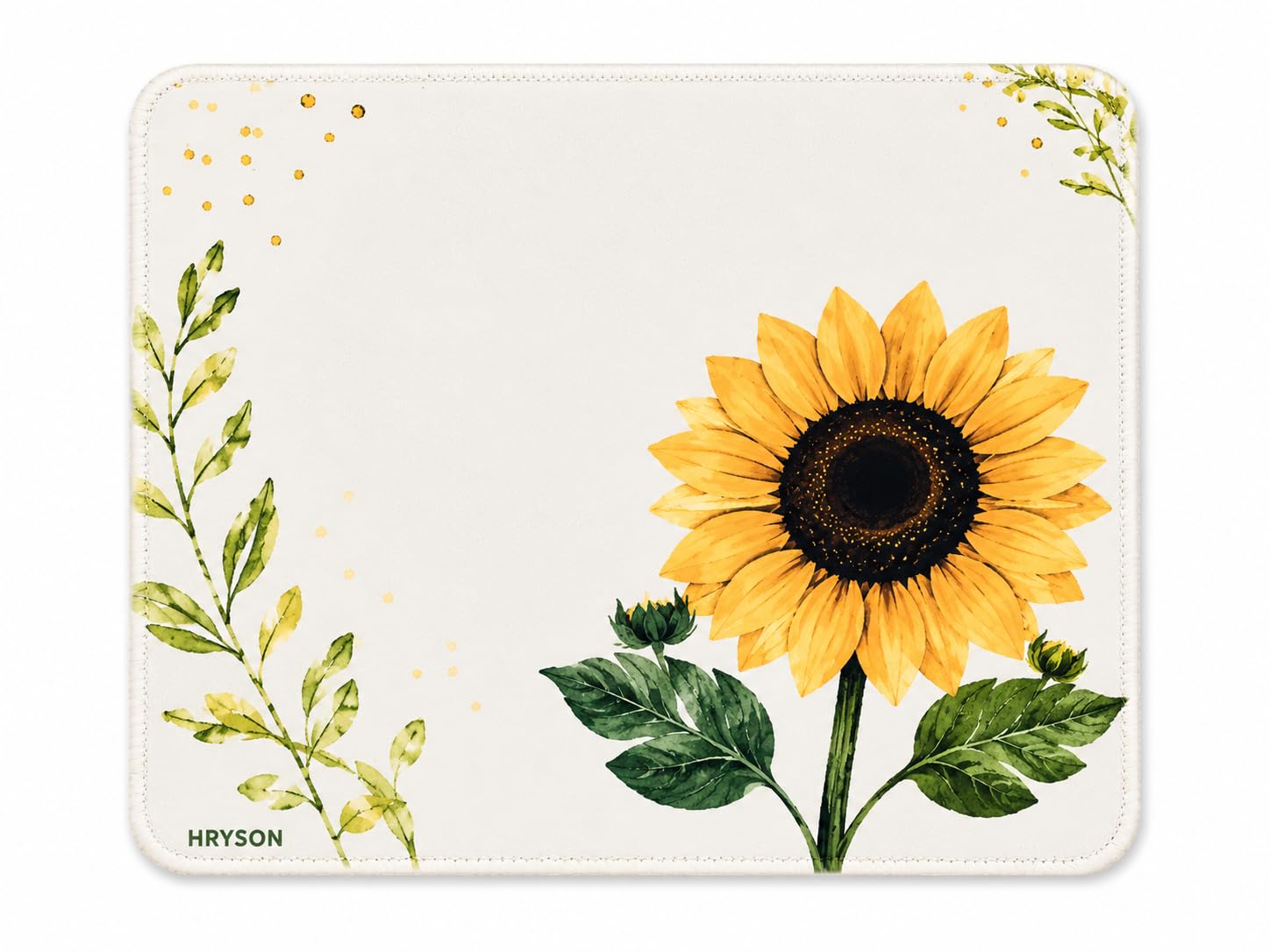 Sunflower Serenity Floral Mouse Pad, Non-Slip Rubber Base, Premium Stitched Edges, Water Resistant Surface, Smooth Precision Tracking for Gaming, Office & Study, 22.9 x 19.1 cm (9 x 7.5 Inch)-picture-12
