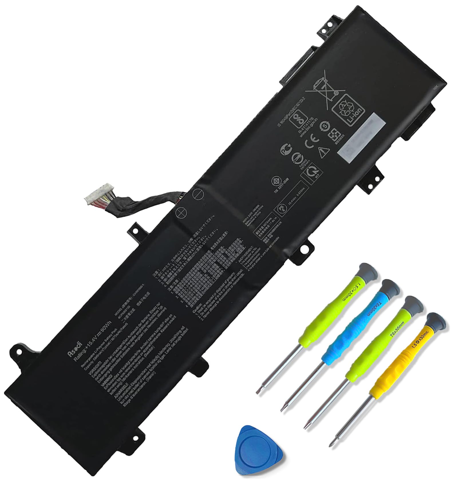 ASODI C41N1906-1(Long Cable) 90Wh Laptop Battery Compatible with ASUS TUF Gaming FA506IV FA566IV FX506 FX766IU FX566IV TUF Gaming A15 FA506IV-AL991T A17 FA706IU Series B0B200-03620000 15.4V