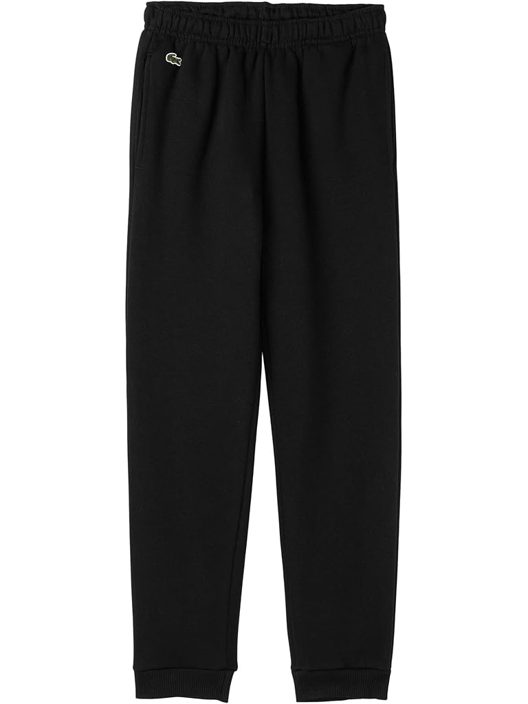 Black Lacoste Core Fleece Pants (Big Kid)