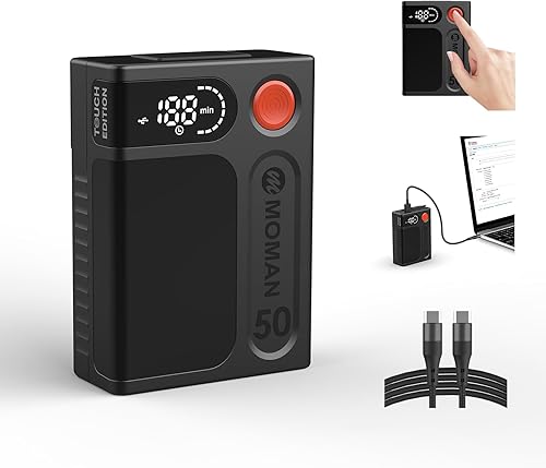 Miniatura 8 de Batería de montaje en V, 70wh 4600mAh Moman Power 70 V-Lock Batería de 14.4 V con salidas D-TAP USB-C para videocámaras BMPCC 4k 6k Cámaras Luces