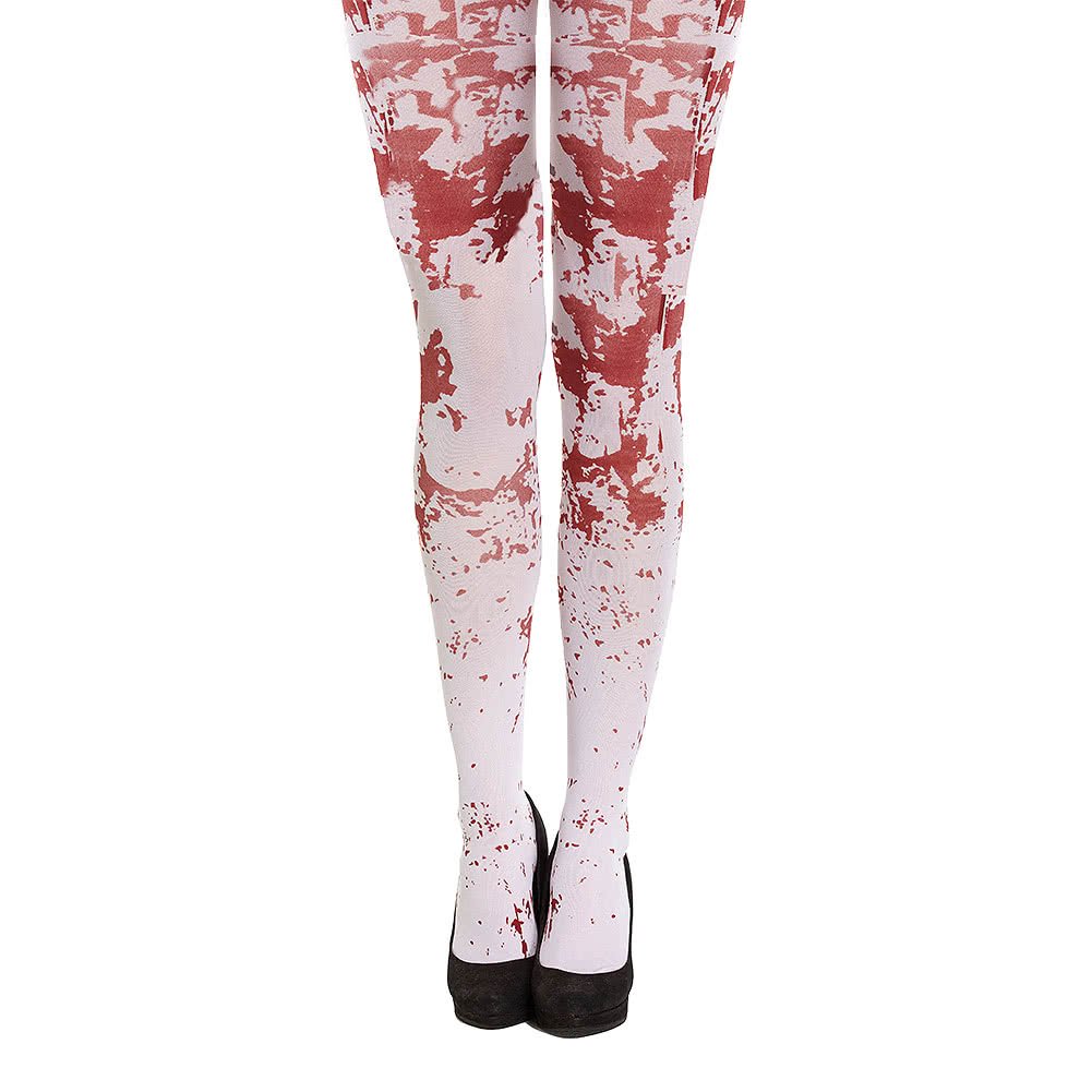 Blue Banana Women's [White, Red] Fancy Dress Halloween Bloody Blood Tights One Size